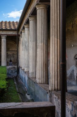 Pompeii, İtalya - 14 Ekim 2025: Pompeii arkeolojik kalıntıları, UNESCO, Campania, İtalya