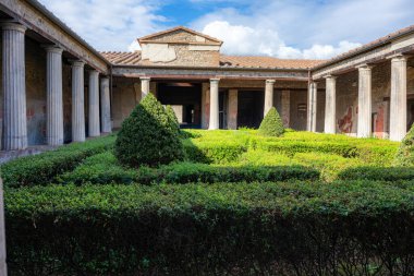 Pompeii, İtalya - 14 Ekim 2025: Pompeii arkeolojik kalıntıları, UNESCO, Campania, İtalya