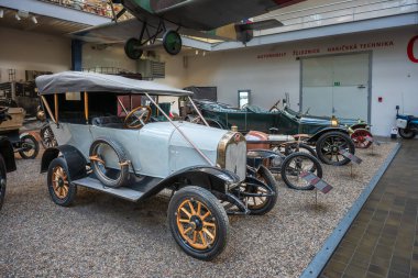 Prague, Czechia - October 14, 2025: The Praga Alfa 5/15 (or 5/15 HP) was an early Czechoslovak passenger car, produced by the Praga automobile factory starting in 1913.