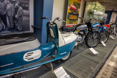 Prague, Czechia - October 14, 2025: The ezeta 501 is an iconic Czechoslovak scooter, often nicknamed 