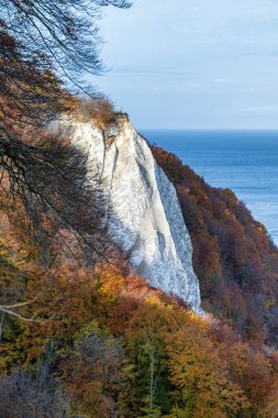 Victoria 'dan Baltık Denizi' ndeki Koenigsstuhl tebeşir kayalıklarının manzarası
