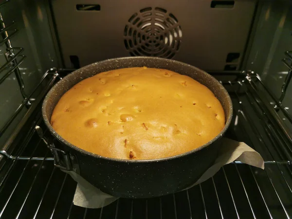 自家製のアップルパイが焼きました 秋のパイシャーロット オーブンでパイ — ストック写真