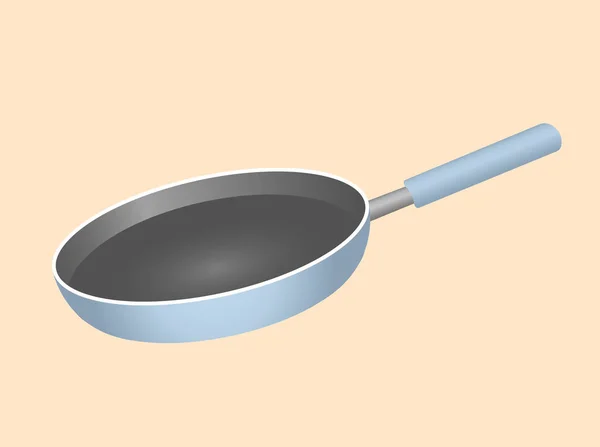 Vector Flat Illustration Frying Pan Cooking — Stock Vector