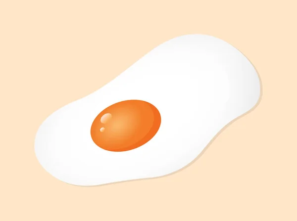 Bej Arka Planda Çırpılmış Yumurtaların Vektör Çizimi Uçarken Bir Yumurta — Stok Vektör