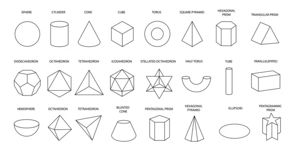 Állítsa Vektor Lineáris Fekete Geometriai Formák Elszigetelt Fehér Alapon Egy — Stock Vector