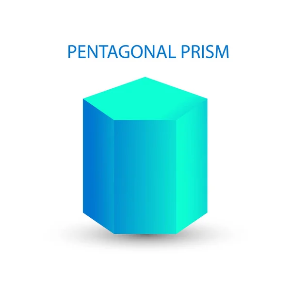 Vector Azul Prisma Pentagonal Con Gradientes Sombra Para Juego Icono — Vector de stock