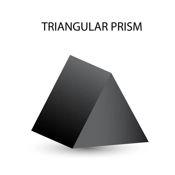 Vector Negro Prisma Triangular Con Gradientes Sombra Para Juego Icono — Vector de stock