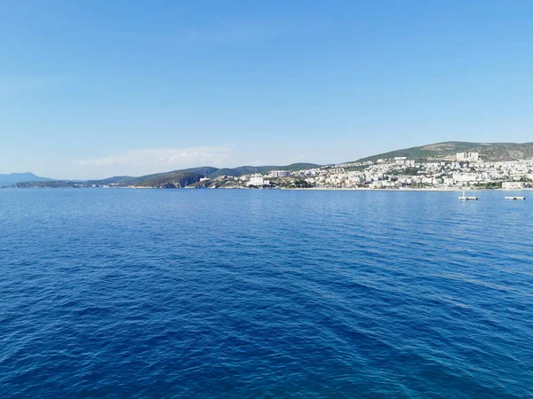 Panorama Gór Morza Egejskiego Miasta Kusadasi Turcja — Zdjęcie stockowe