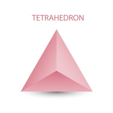 Oyun, simge, paket tasarımı, logo, mobil, ui, web gradyanı olan vektör pembe dörtyüzlü. Beyaz arka planda izole edilmiş bir polihedra. Minimalist tarzda. Platonik katı