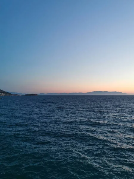 Чудовий Захід Сонця Над Егейським Морем — стокове фото