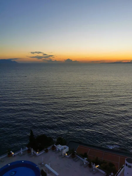 Belo Pôr Sol Sobre Mar Egeu — Fotografia de Stock