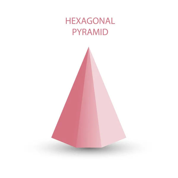Векторная Розовая Шестиугольная Пирамида Градиентами Тенью Игры Значок Дизайн Упаковки — стоковый вектор