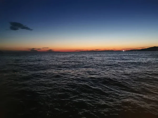 Belo Pôr Sol Sobre Mar Egeu — Fotografia de Stock