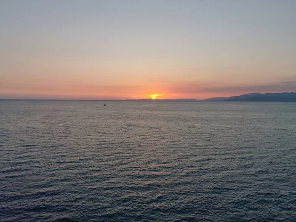 Чудовий Захід Сонця Над Егейським Морем — стокове фото