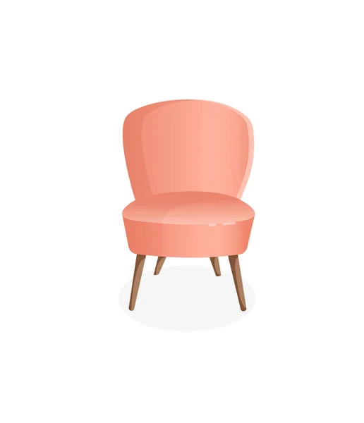 Ilustração Vetorial Uma Cadeira Casa Para Interior Poltrona Rosa Aconchegante —  Vetores de Stock