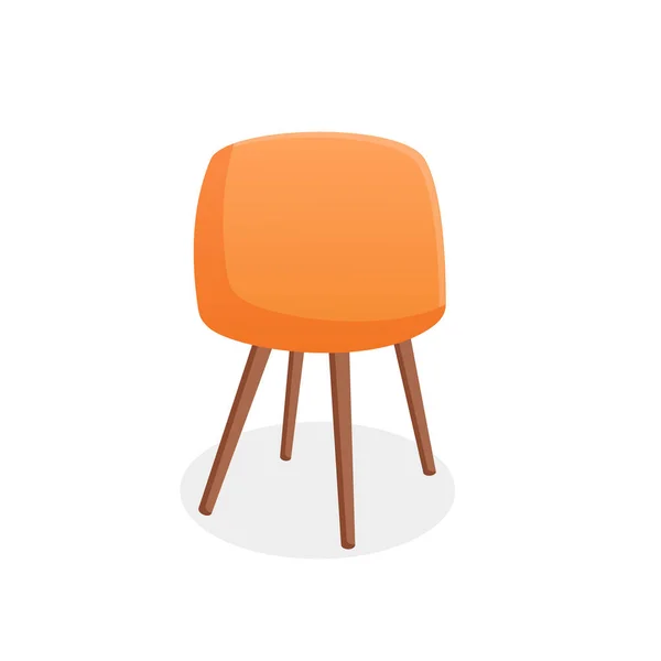 Fauteuil Confortable Orange Sur Fond Blanc Isolé Illustration Vectorielle Une — Image vectorielle