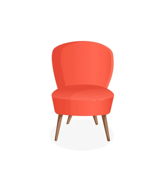Wektorowa Ilustracja Fotela Domowego Wnętrza Przytulny Czerwony Fotel Białym Tle — Wektor stockowy