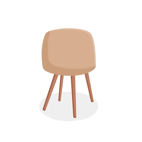 Gemütlicher Beiger Sessel Auf Isoliertem Weißem Hintergrund Vektor Illustration Eines — Stockvektor