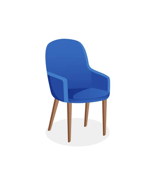 Векторная Иллюстрация Домашнего Кресла Интерьера Уютное Синее Кресло Изолированном Белом — стоковый вектор