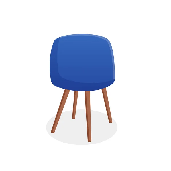 舒适的蓝色扶手椅 独立的白色背景 内置式家用椅子的矢量插图 大堂的现代家具 — 图库矢量图片