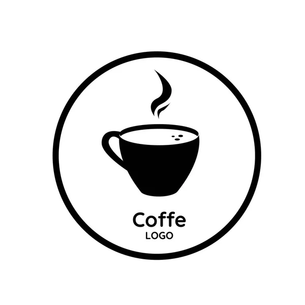 一杯咖啡的标志 独立背景下的茶 明信片 咖啡馆 餐厅设计 平面矢量图解 — 图库矢量图片
