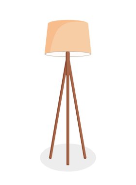 Ayrı bir arka planda, lambalı lamba. Modern bir iç mekan için avize. Düz vektör illüstrasyonu.