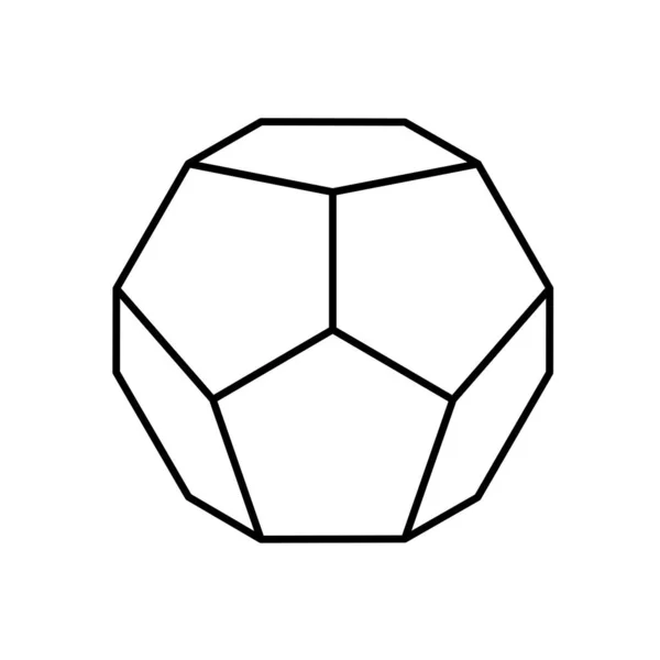 ゲーム アイコン パッケージデザインやロゴのための白い背景に黒のDodecahedron プラトニック ソリッド ベクターイラスト — ストックベクタ