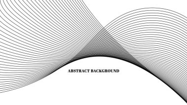 Beyaz arkaplanda soyut siyah çizgiler şablonu. Siyah dalga çizgileri.