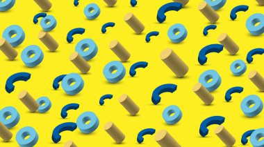 Arka planda 3D minimum geometrik. Kopyalamak için yeri olan boşluk.