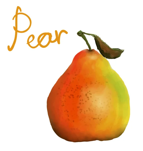 Saydam arka plan üzerinde gölge olmadan boyalı armut