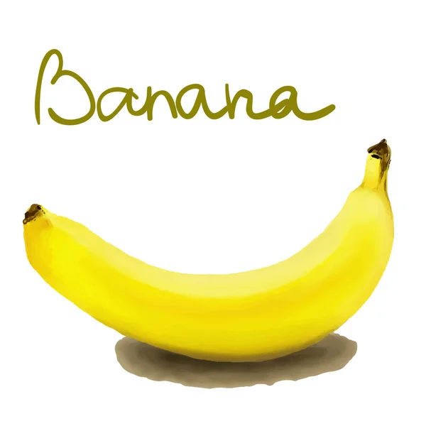Banana pintada sobre fundo transparente — Vetor de Stock