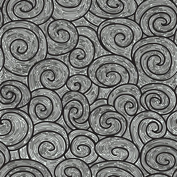 Whorl motif dessiné à la main sans couture — Image vectorielle