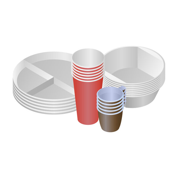 Plastic dishes and plates