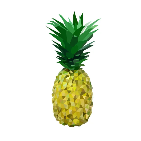 Faible polygone ananas jaunâtre — Image vectorielle