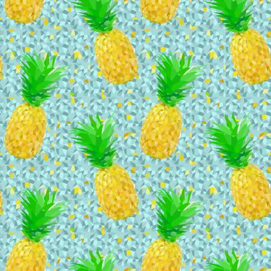 düşük Poli ananas desen buz üstünde