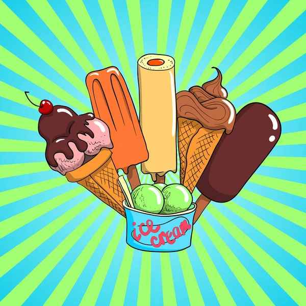 Dondurma vektör set