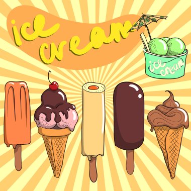 Dondurma vektör set