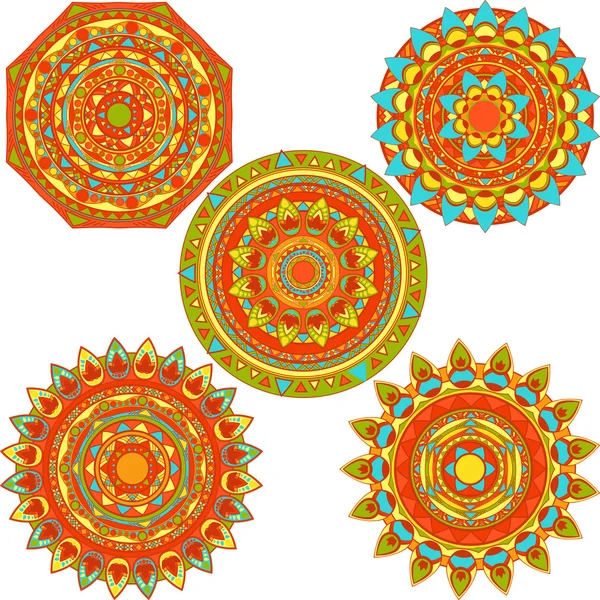 Vecteur mandala ensemble de conception — Image vectorielle