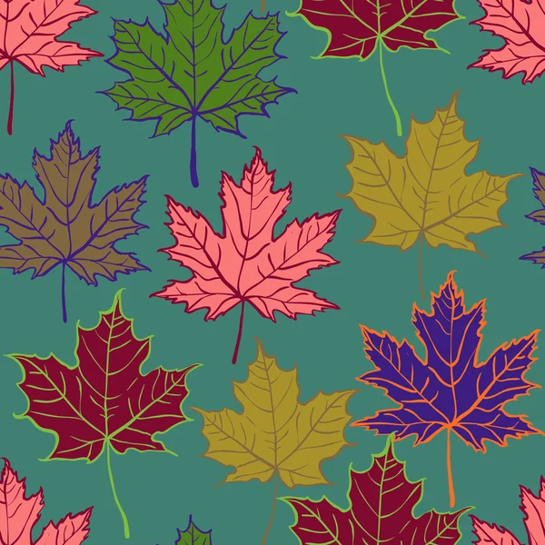 Podzimní list hladký vzor — Stockový vektor