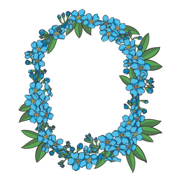 Forget me not vector alphabet — Stock Vector