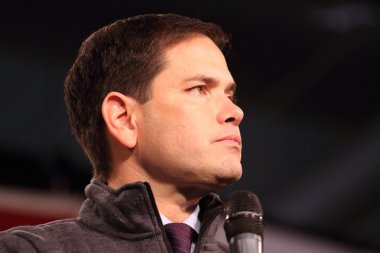 Marco Rubio campaigns for president clipart
