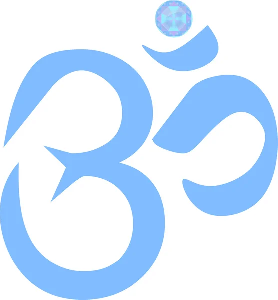 Om symbol with jewel in blue illustration — Stock Photo, Image