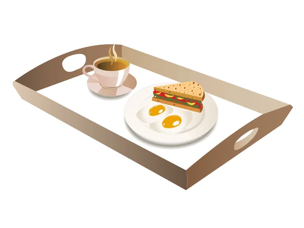 Petit déjeuner sur un plateau — Image vectorielle