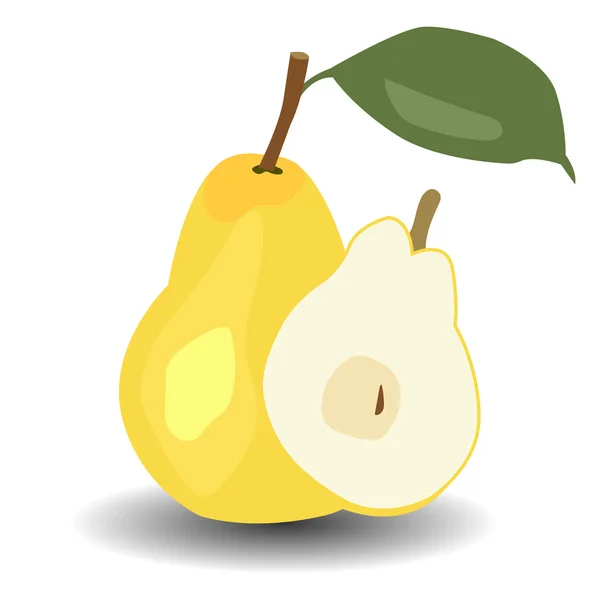 Yellow pear - vector illustration — Stock Vector