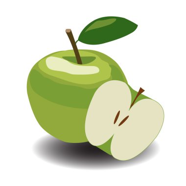 Yeşil elma - vektör çizim