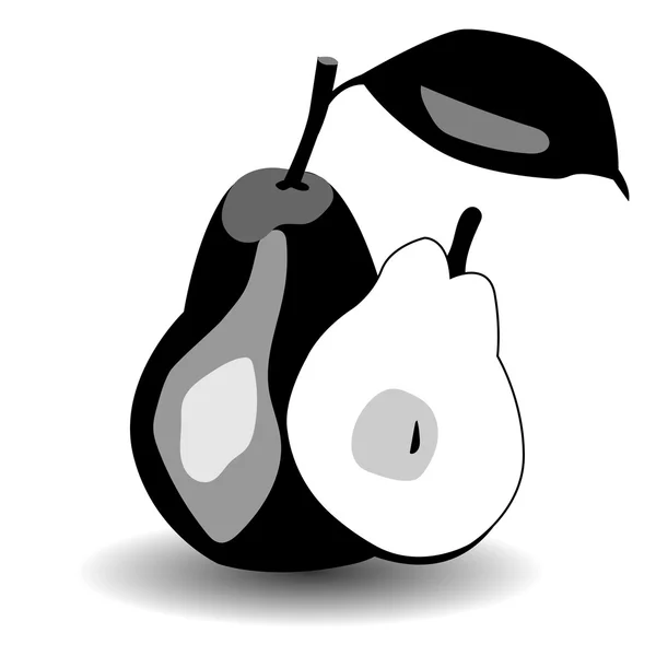 Pear の黒いシルエット — ストックベクタ