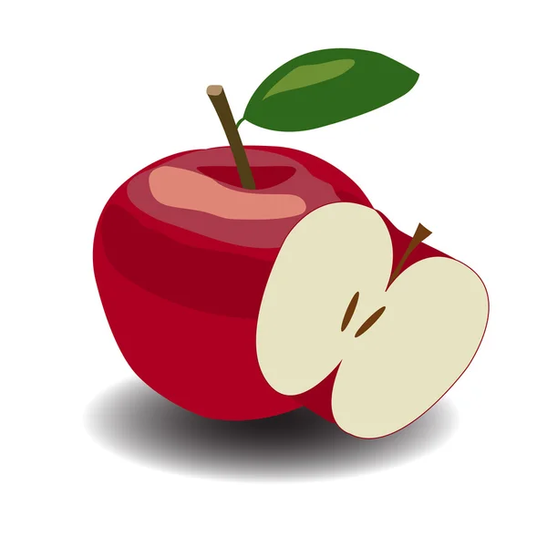 แอปเปิ้ลสีแดง ภาพเวกเตอร์ — ภาพเวกเตอร์สต็อก