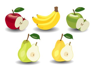 Ayarlayın. Elma, muz ve armut