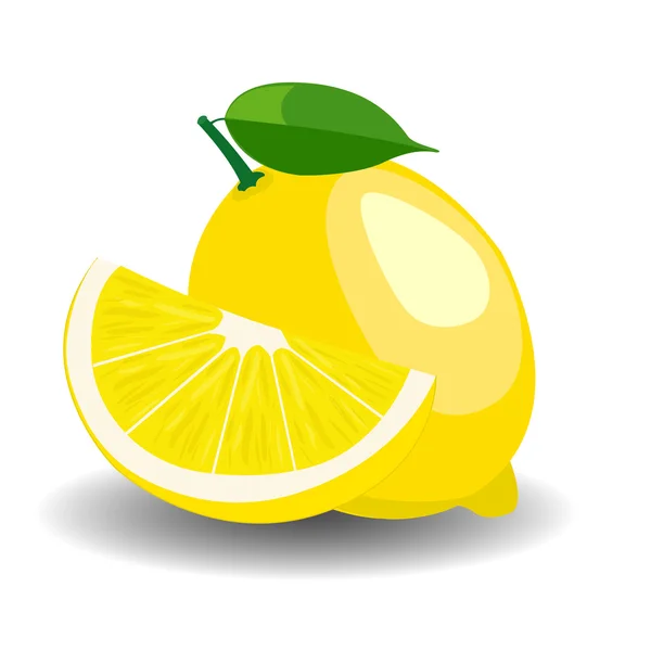 Ilustrasi vektor lemon segar - Stok Vektor