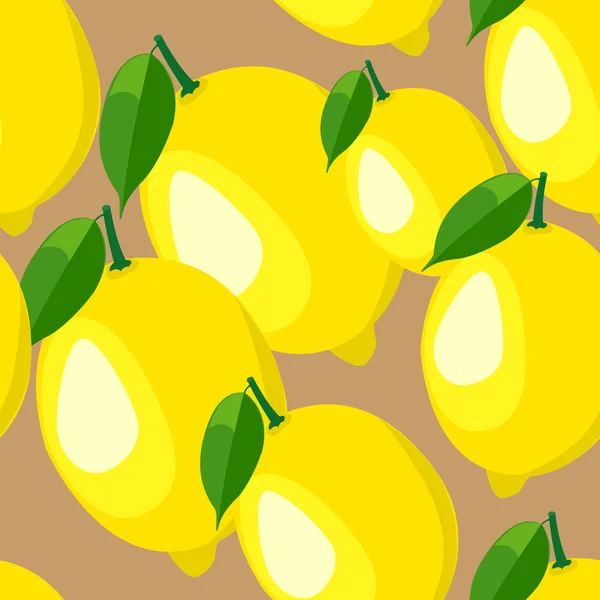 Pattern with lemon and leaves. — Stock Vector